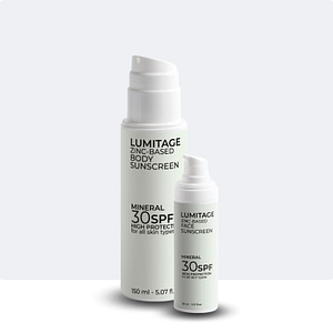 Aanbieding zonnebrand pakket - productfoto gezichtszonnebrand en body zonnebrand